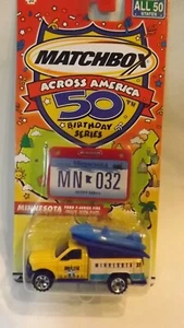 2001 Matchbox Across America Minnesota Ford F-Series Fire Truck with Raft  - Picture 1 of 2