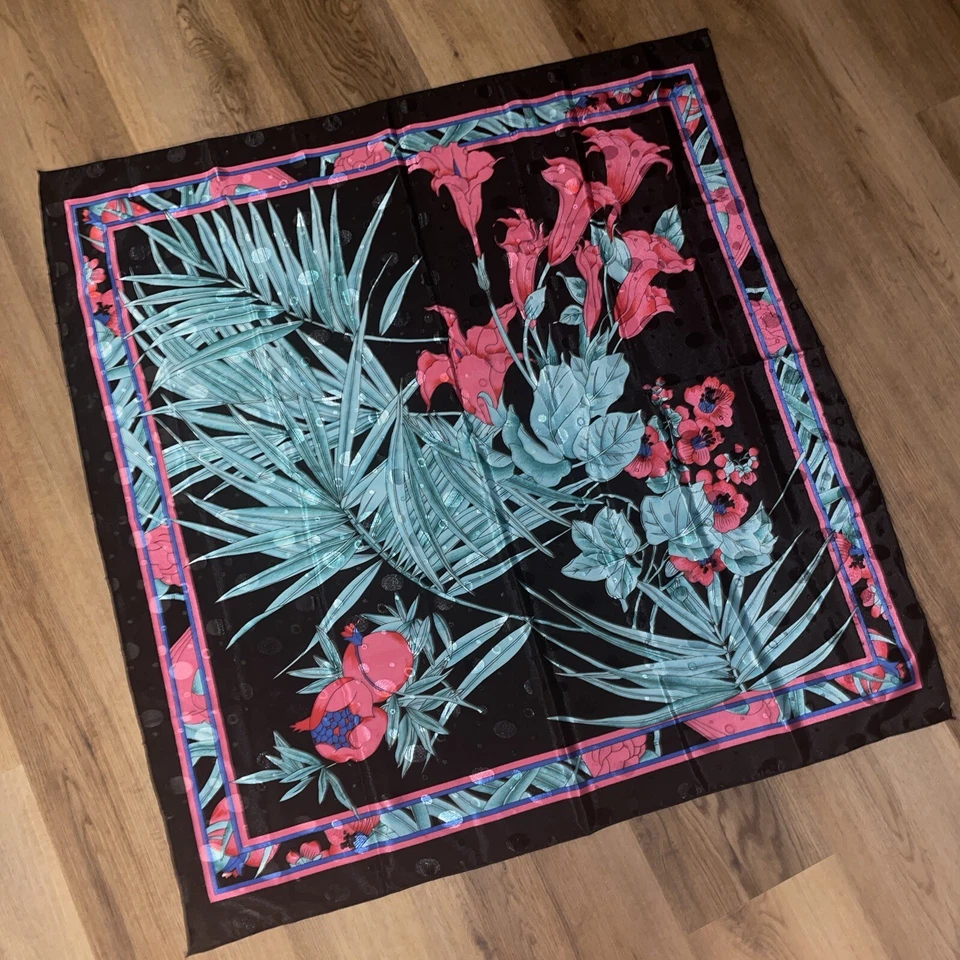 Bufanda vintage años 60 pansy geranio helecho Emilio Pucci oferta 4 caridad ❤️blt7m89 Foto 1 de 4