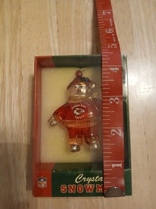 Kansas City Chiefs Crystal Snowman Ornament New in Package - Picture 1 of 2