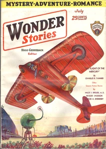 WONDER STORIES, 1930 July - ‘The Flight of the Mercury’ by Charles R. Tanner - Picture 1 of 4