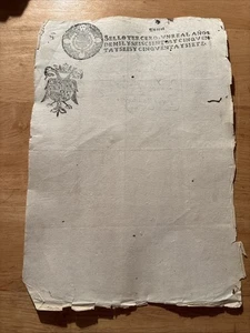 Italy Italian One page Document From 1675 350 Years Old - Picture 1 of 3