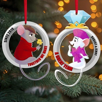 Personalized The Rescuers Down Under Christmas Ornament Disney Mouse Couple Gift