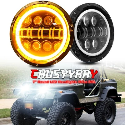Par de faros LED redondos de 7 pulgadas para Jeep CJ7 2,5 L 4,2 L 5,0 L 1976-1986 Foto 1 de 4