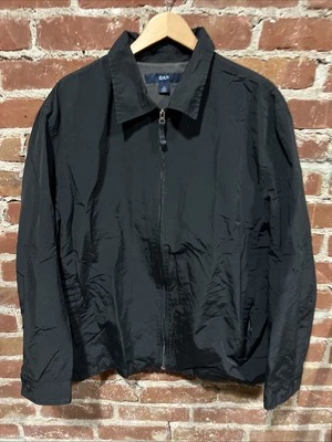Vintage 90s GAP Jacket XL Black Nylon Windbreaker Zip Up - Image 1 of 3