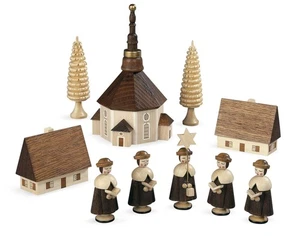 Weihnachtsdekoration Kurrende Seiffener Kirche natur Höhe: ca 5cm NEU Seiffen - Picture 1 of 1