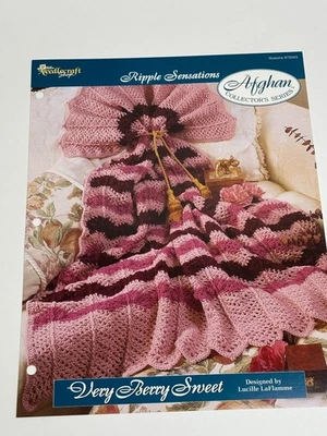 Very Berry Sweet Ripple Sensations Afghan Crochet Pattern Card Needlecraft Shop - Image 1 of 4