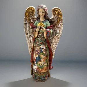 Roman Inc. Joseph Angel Holding Star w/ Holy Family in Skirt 15” Statue 2005 - Picture 1 of 8