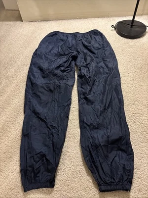 Pantalones de jugador profesional vintage para hombre XL azul marino viento pista nailon forrados cremallera tobillo años 90 Foto 1 de 4