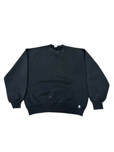 Vintage Russell Athletic Men’s Jumper Sweatshirt Size L Black Blank Made In USA - Bild 1 von 7