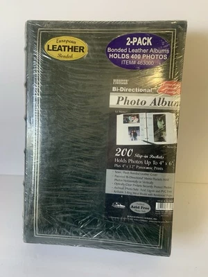 2 件装先锋 BTA-204S2 粘合皮革 200 口袋绿色相册 4"x6" 400 — 第 1/4 张图片