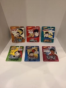 2013 Hot Wheels Pop Culture STAR TREK Die-Cast Set (1-6) with Spock & Cpt Kirk - Picture 1 of 8