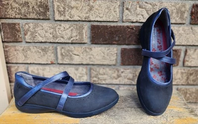 Aravon By New Balance Vibram Mary Jane Shoes Blue Suede Size 10.5D Leather Upper - Image 1 of 4