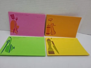 Juego de 36 tarjetas de recetas retro de cocina de 3 cajas rosa verde amarillo naranja  - Imagen 1 de 9