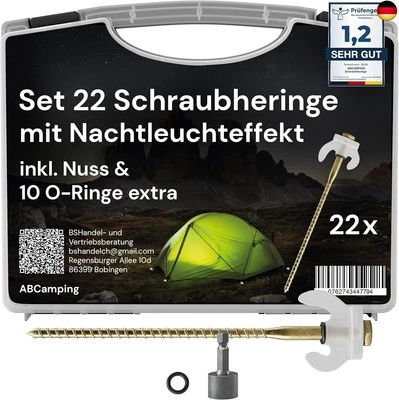 Schraubheringe Set - [22 Stück] Stahl Heringe für weiche bis Harte Böden - Ze - Bild 1 von 4