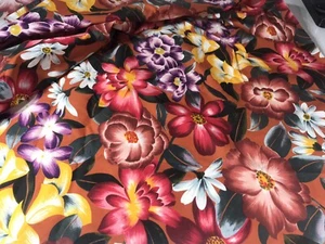 Alexander Henry Collection Hawiian big flower print, cotton 3 yds vivid fabric - Picture 1 of 13