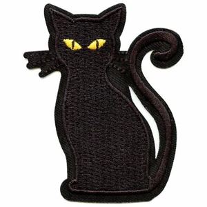 Spettrale Halloween gatto nero con ferro ricamato su toppa (ALT) - Foto 1 di 1