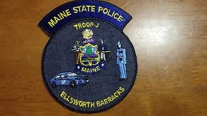 MAINE STATE POLICE TROOPJ ELLSWORTH BARRACKS MAINE STATE TROOPERS HIGHWAY PATROL - Picture 1 of 2
