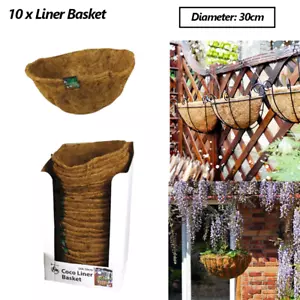 10x Round Planter Liner Basket For Hanging Plant Flower Pot Garden Outdoor Decor - Picture 1 of 2