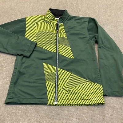 SPYDER Jacket Full Zip Green Geometric Strip Long Sleeve Youth Size 16 Boys - Image 1 of 4