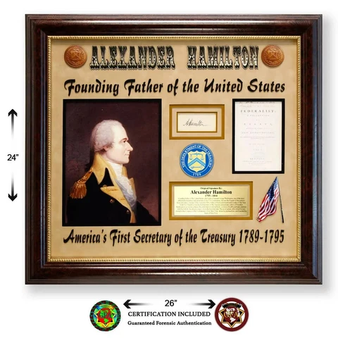 Alexander Hamilton Signed Cut in beautiful custom display Stephen Rocchi LOA Cover
