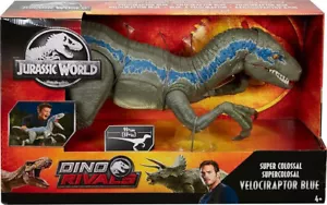 Jurassic World Dino Rivals - Super Colossal Velociraptor Blue*NEW* - Picture 1 of 3