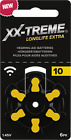 10x XX-Treme Longlife Extra Hörgerätebatterien Typ 10 6er Blister 1,45 V gelb