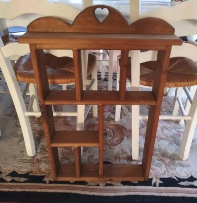 Wood Wall Curio Display Shelves Vintage 90s Large farmhouse style decor - Image 1 of 4