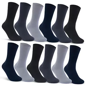 4 | 8 | 12 Paar Socken ohne Gummi 100% Baumwolle Diabetiker Socken Herren Damen - Bild 1 von 18
