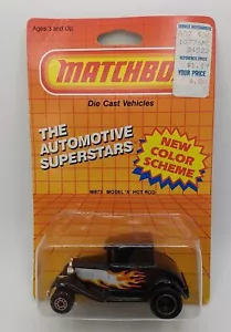 Vtg. 1986 Matchbox Superfast MB73 Model "A" Hot Rod NOC Black W Flames - Picture 1 of 10