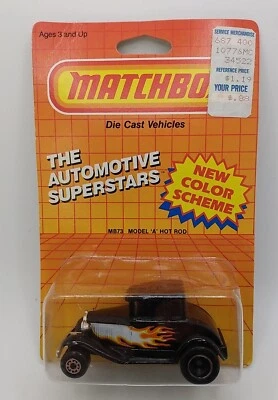 Vtg.  1986 Matchbox Superfast MB73 Model "A" Hot Rod NOC Black W Flames - Image 1 of 4