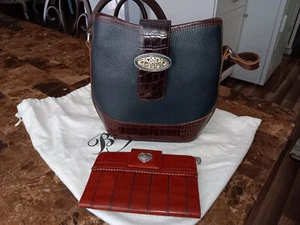 Brighton Bolso de Hombro Cuero Marrón Negro con Cartera y Bolsa para el Polvo 055319 - Imagen 1 de 20
