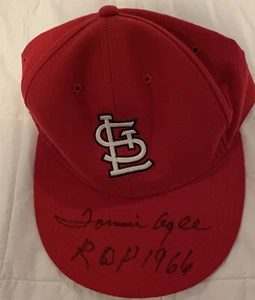 Tommie Agee Signed & Autographed St.Louis Cardinals New Era Hat. ROY 1966 Insc. - Picture 1 of 3