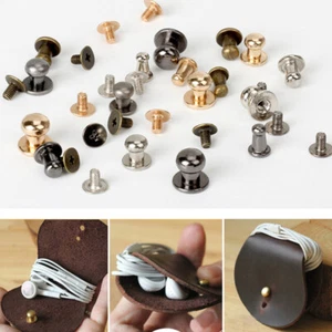 10 Sets Leather Craft Rivets Double Cap Studs Metal Fixing Tool Kit DIY Supplies - Picture 1 of 19