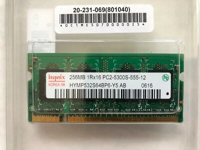 Hynix 256MB Memory RAM 1Rx16 PC2-5300S-555-12 - Image 1 of 4