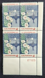 US Scott 1192 - Arizona Statehood - MNH - 1962 Issue - Plate Block of 4 - Picture 1 of 1