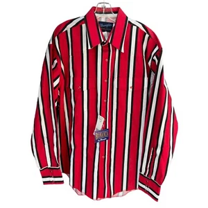 Wrangler Pearl Snap Para hombres XL NUEVO Camisa de Rodeo a Rayas Occidentales 17.5X36 Colas Largas - Imagen 1 de 10