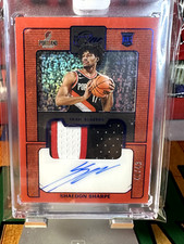 2022-23 Panini One and One Shaedon Sharpe RPA /49 On Card Auto CWJH