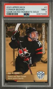 2023 UD Game Dated Moments 1 - Connor Bedard - Gold - PSA 9 - Picture 1 of 2