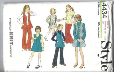 Style Sewing Pattern 4434, Vintage Dresses, Blouse, Trousers, Size 14 Girl Uncut - Image 1 of 2