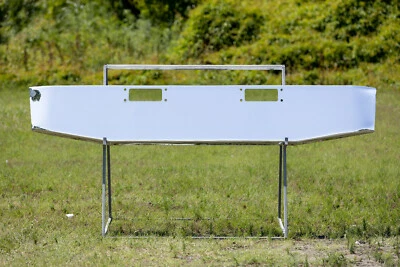 Parachoques cromado Peterbilt 352/359 - acero calibre 7 cónico, placas de respaldo EE. UU. Foto 1 de 4