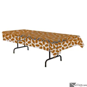 Beistle Footballs Party 54" x 108" Rectangle Plastic Party Tablecover, Transp... - Picture 1 of 1