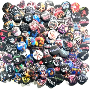80s Hair Bands 2.25" Pinback Buttons Heavy Metal Classic Hard Rock Retro 120 Pin - Picture 1 of 8