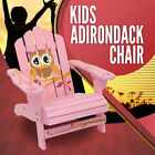 Kids Adirondack Chair Girl Outdoor Furniture Garden Beach Deck Pink Owl Bird