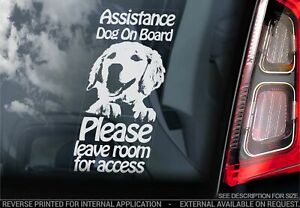 Assistance Dog Car Sticker - Golden Retriever On Board Bumper Window Decal V02