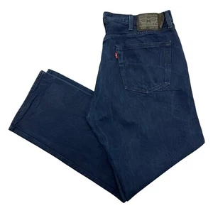 Levi's 501 Jeans Dark Blue Mens 40W 30L Regular Straight Fit  Red Tab Button Fly - Picture 1 of 13