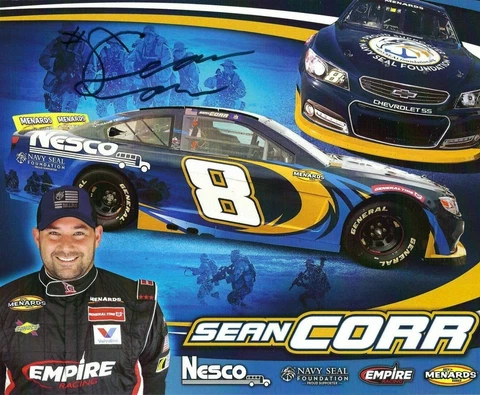 SIGNED 2020 SEAN CORR NAVY SEAL FOUNDATION NESCO #8 NASCAR ARCA SERIES POSTCARD Cover