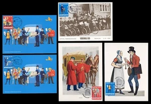 DENMARK 2024 Maximum Card - Set of 5 - The postmen through 400 years, transport - Picture 1 of 5