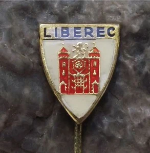 Vintage Liberec City Heraldic Crest Souvenier Shield Coat of Arms Pin Badge - Picture 1 of 3