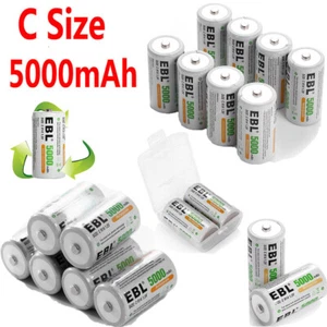 EBL NiMH 5000mAh Baby C AKKU NiMH Wiederaufladbare Batterien Größe 1,2 V Akku - Bild 1 von 13