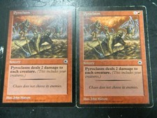Vintage MTG Portal Pyroclasm (x2) Red Rare Cards LP-Excellent